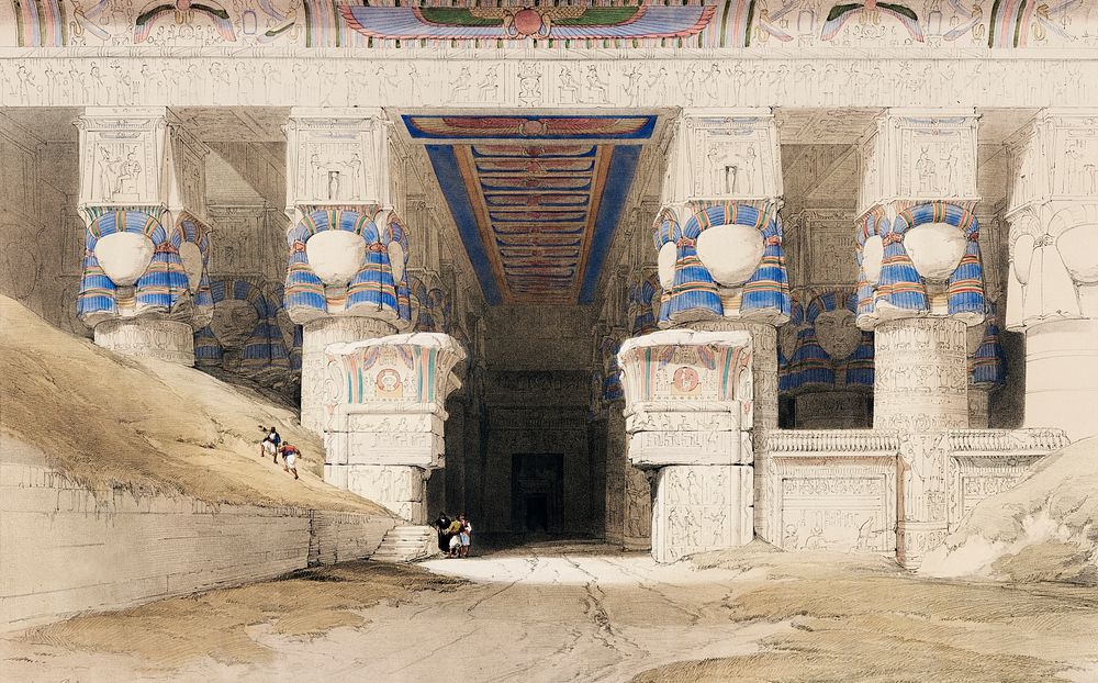 Dendera is one of the latest Egyptian temples illustration by David Roberts (1796&ndash;1864). Original from The New York…