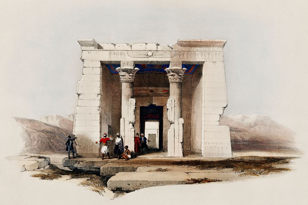 Temple of Dandour (Dendur) Nubia illustration by David Roberts (1796&ndash;1864). Original from The New York Public Library.…