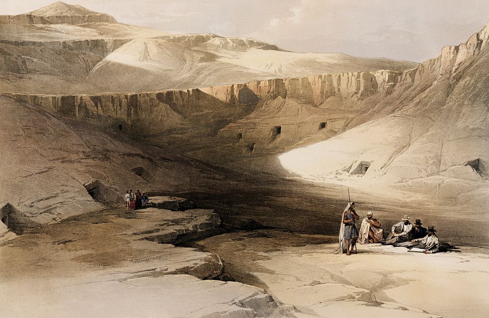 Entrance to the tombs of the kings of Thebes illustration by David Roberts (1796&ndash;1864). Original from The New York…