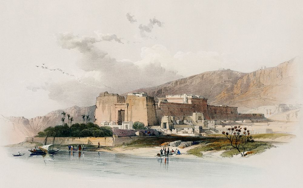 Temple of Kalabshee (Kalabsha) Nubia illustration by David Roberts (1796&ndash;1864). Original from The New York Public…