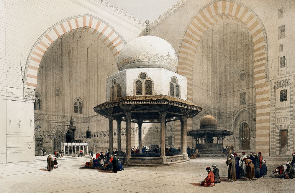 Mosque of Sultan Hassan Cairo illustration by David Roberts (1796&ndash;1864). Original from The New York Public Library.…