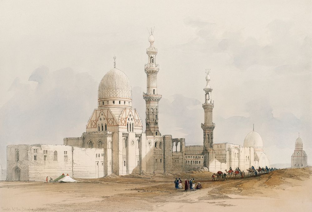 Tombs of the Caliphs Cairo Mosque of Ayed Bey illustration by David Roberts (1796&ndash;1864). Original from The New York…