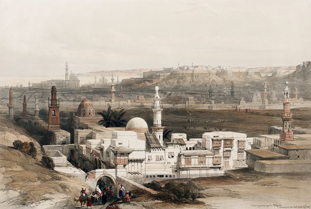 The gate of Citzenib looking towards the desert of Suez Cairo illustration by David Roberts (1796&ndash;1864). Original from…
