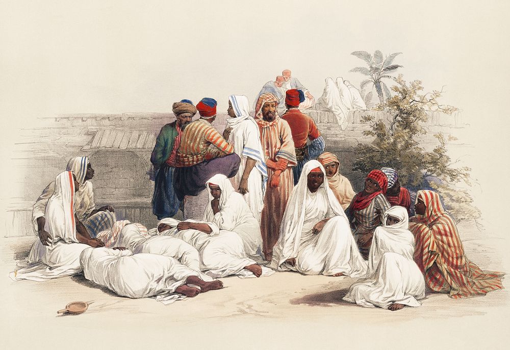 In the slave market at Cairo illustration by David Roberts (1796&ndash;1864). Original from The New York Public Library.…