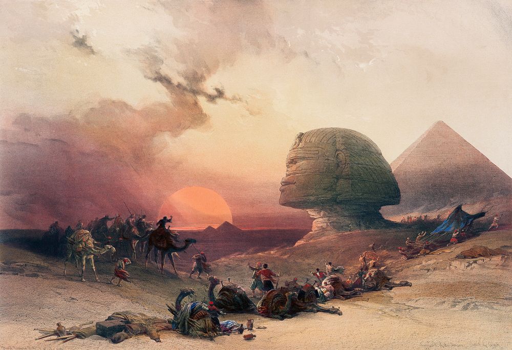 Approach of the simoom Desert of Gizeh illustration by David Roberts (1796&ndash;1864). Original from The New York Public…