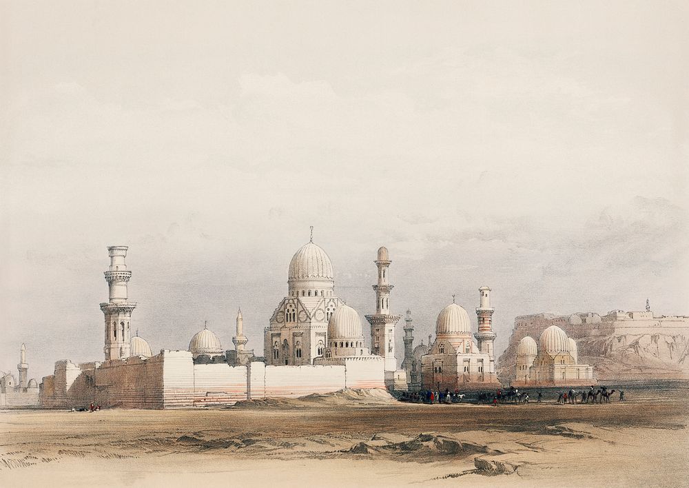 Tombs of the Memlooks (Mamelukes) Cairo illustration by David Roberts (1796&ndash;1864). Original from The New York Public…