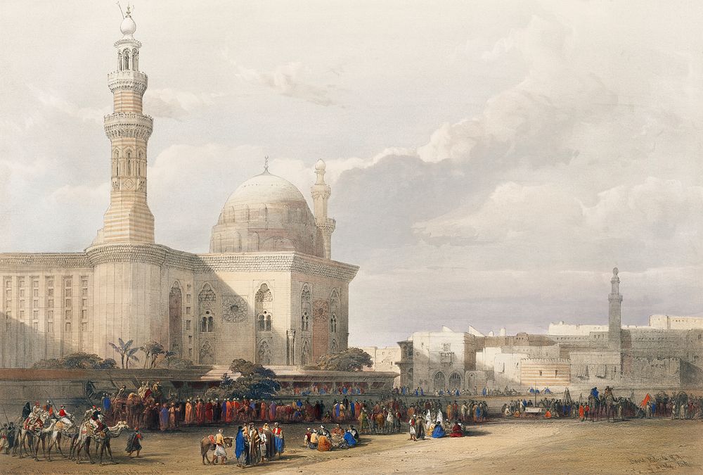 Mosque of Sultan Hassan from the Great Square of the Rumeyleh illustration by David Roberts (1796&ndash;1864). Original from…