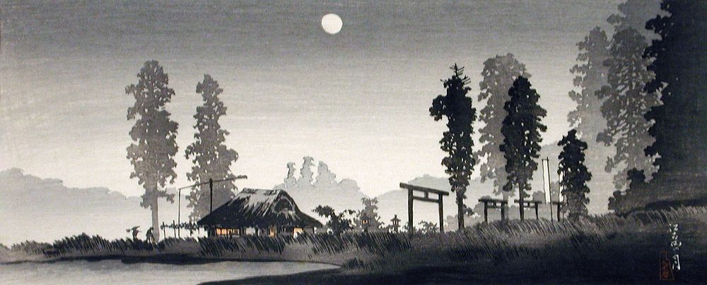 Moon at Egota, Tokyo (ca.1926&ndash;1927) print in high resolution by Hiroaki Takahashi. Original from The Los Angeles…
