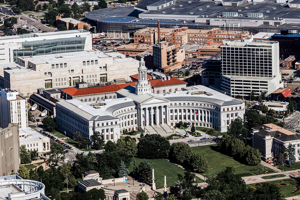 Aerial view of the Denver Civic Center. Original image from Carol M. Highsmith&rsquo;s America, Library of Congress…