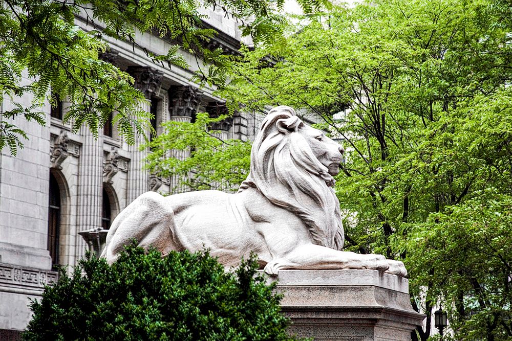 Lion Statue at the New York Public Library. Original image from Carol M. Highsmith&rsquo;s America, Library of Congress…