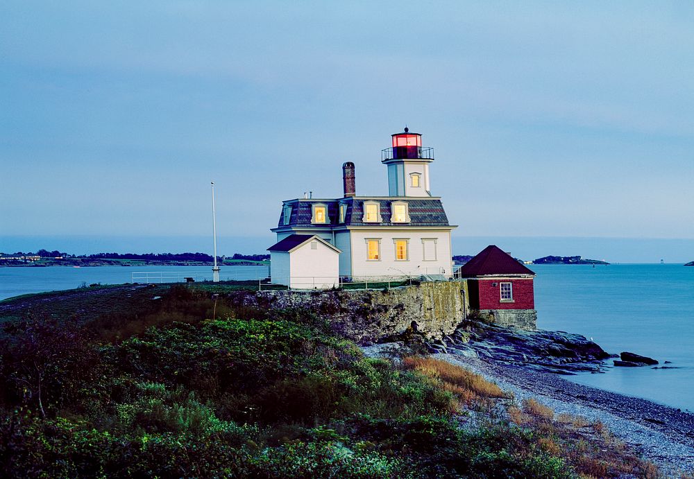 Rose Island Lighthouse in Newport, Rhode Island. Original image from Carol M. Highsmith&rsquo;s America, Library of Congress…