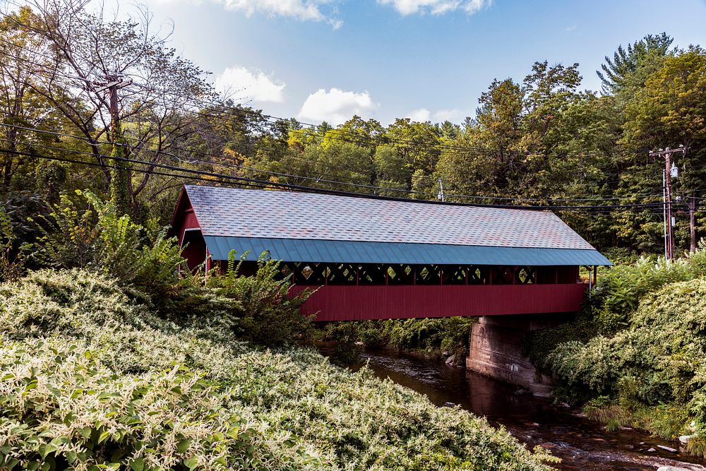 The Creamery Covered Bridge in West Brattleboro, Vermont. Original image from Carol M. Highsmith&rsquo;s America, Library of…