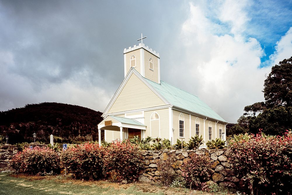 Remote church on Hawaii's island of Oahu. Original image from Carol M. Highsmith&rsquo;s America, Library of Congress…