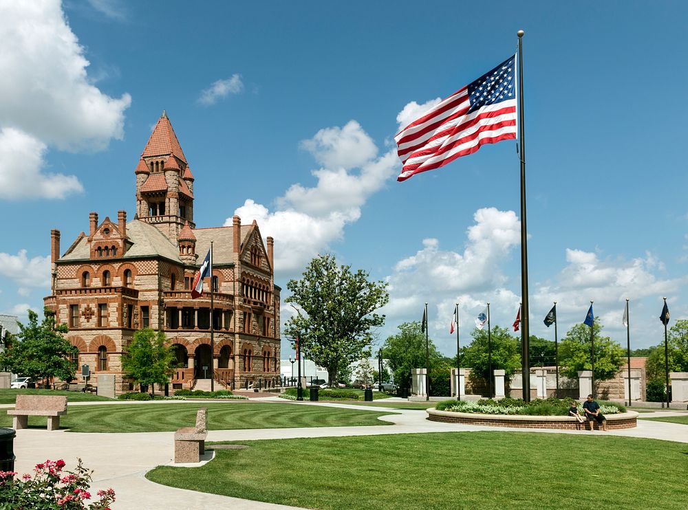 The Hopkins County Courthouse in Sulphur Springs, Texas. Original image from Carol M. Highsmith&rsquo;s America, Library of…