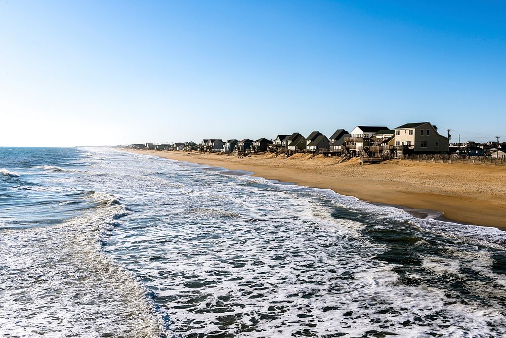 Beach houses on the Atlantic Ocean coast in Kitty Hawk, North Carolina. Original image from Carol M. Highsmith&rsquo;s…