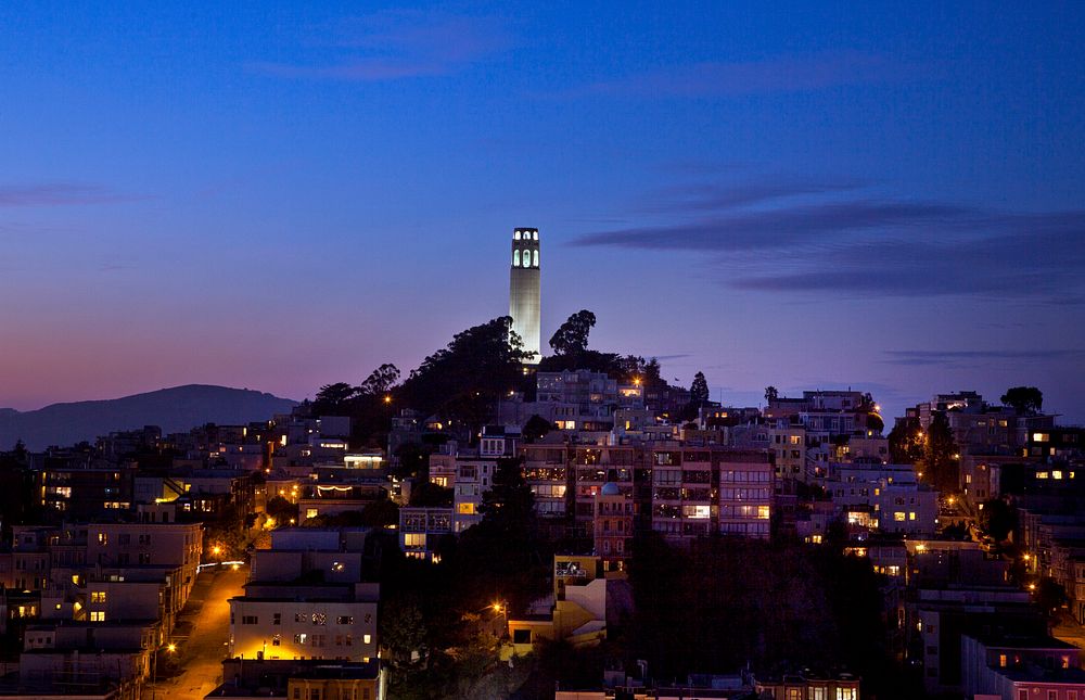 Coit Tower in San Francisco, California. Original image from Carol M. Highsmith&rsquo;s America, Library of Congress…