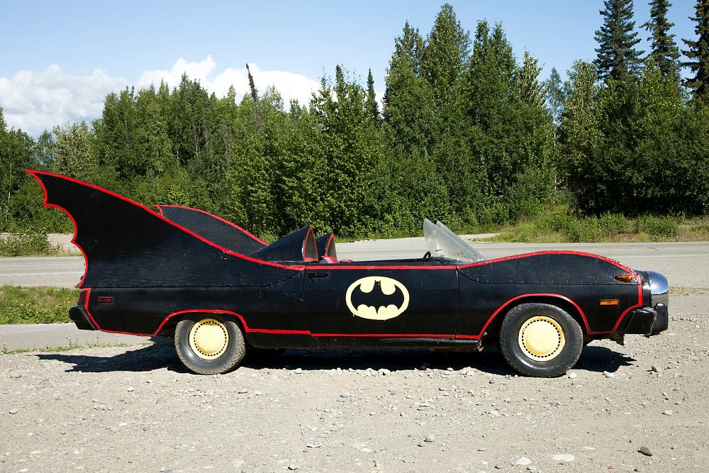 Bat-mobile parked near Denali National Park, Alaska. Original image from Carol M. Highsmith&rsquo;s America, Library of…