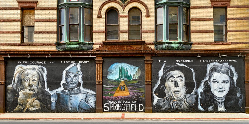 The Wizard of Oz mural in Springfield, Massachusetts. Original image from Carol M. Highsmith&rsquo;s America, Library of…