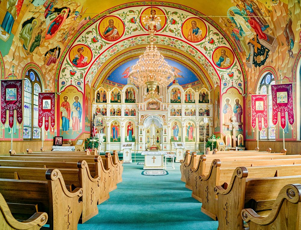 All Saints Orthodox Church's interior in Olyphant, Pennsylvania. Original image from Carol M. Highsmith&rsquo;s America…