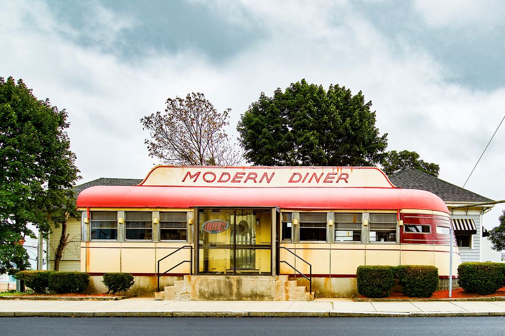 The Modern Diner in Pawtucket, Rhode Island. Original image from Carol M. Highsmith&rsquo;s America, Library of Congress…