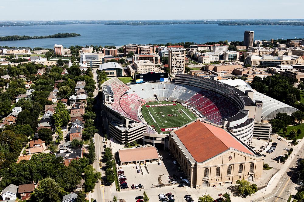 University of Wisconsin-Madison's Camp Randall football stadium in Madison, Wisconsin. Original image from Carol M.…