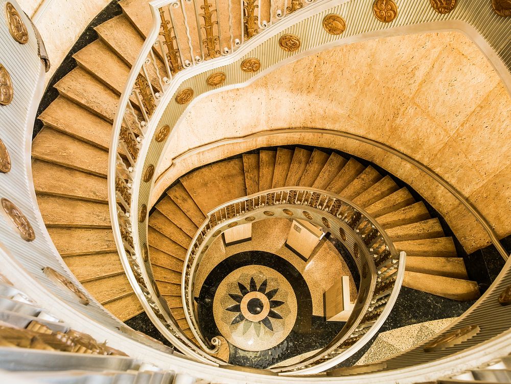Staircase of United States Custom House, Philadelphia, Pennsylvania. Original image from Carol M. Highsmith&rsquo;s America…