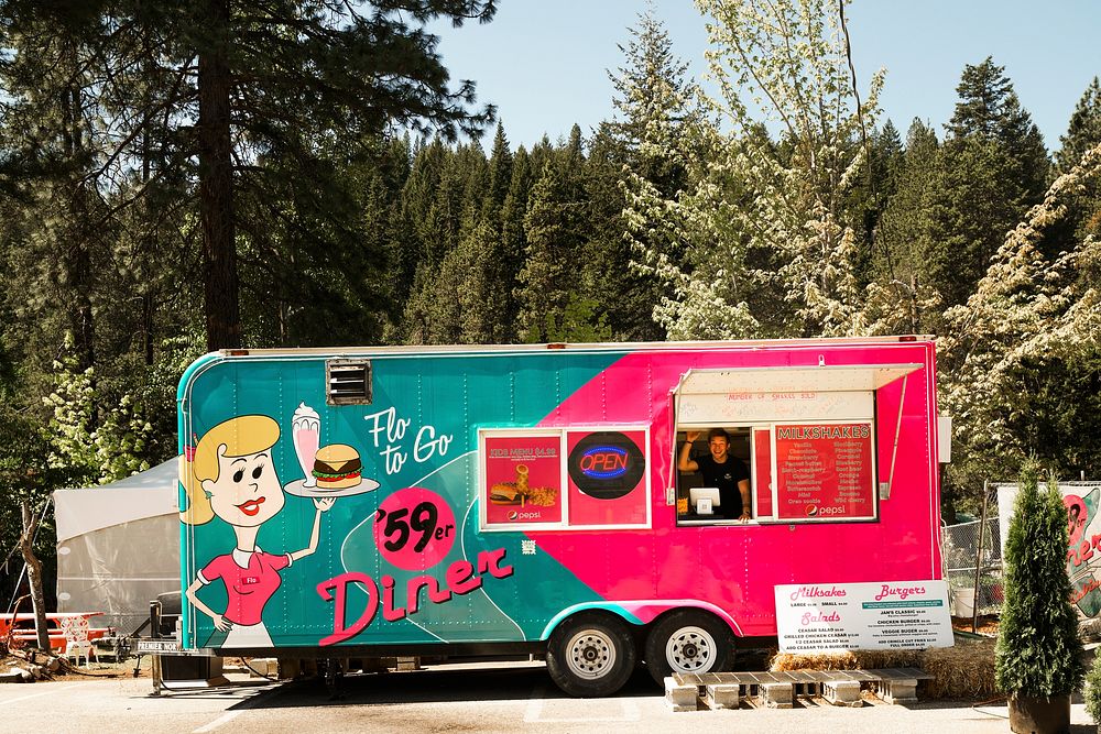 Diner food truck in the Wenatchee National Forest of Washington. Original image from Carol M. Highsmith&rsquo;s America…