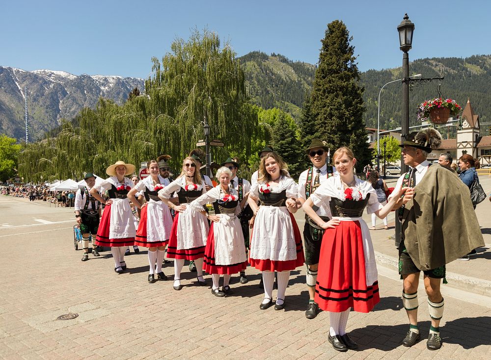 Parade at the Bavarian Celebration of Spring festival in Leavenworth, Washington. Original image from Carol M. Highsmith’s…