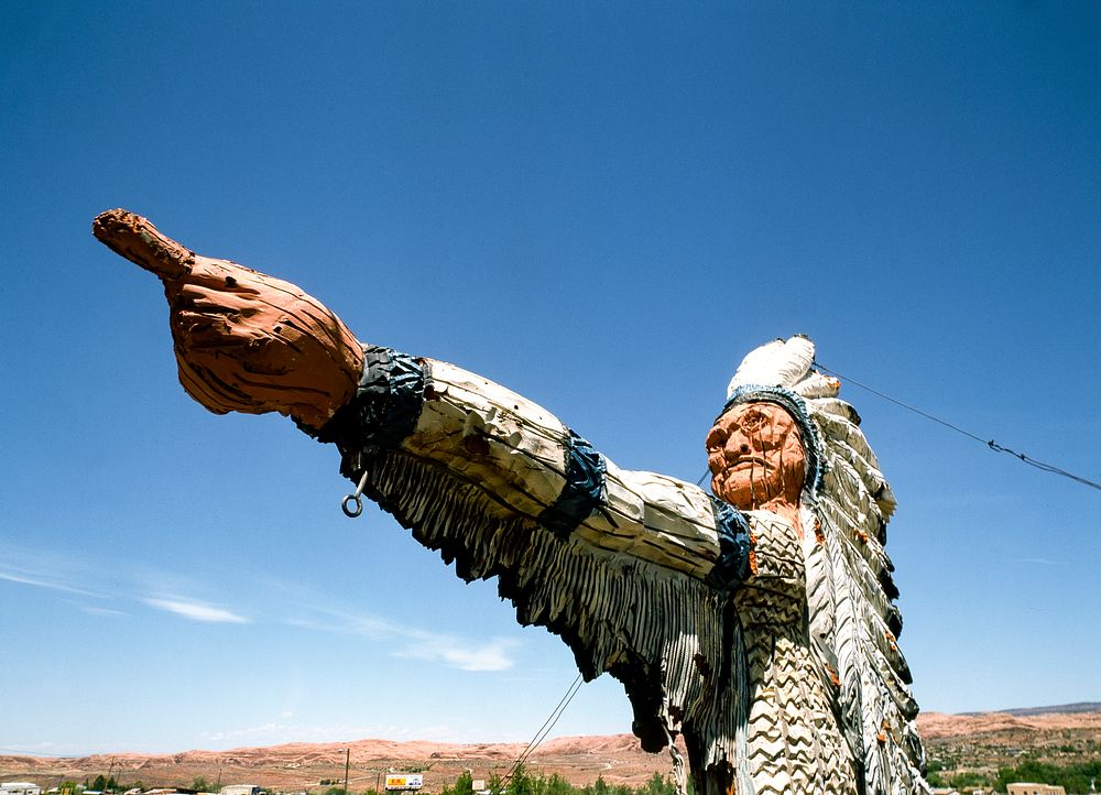 Wooden Indian statue in Utah. Original image from Carol M. Highsmith&rsquo;s America, Library of Congress collection.…