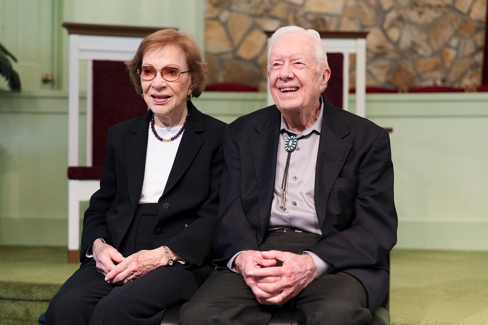 Former U.S. President Jimmy Carter in Sunday School at the Maranantha Baptist Church in Plains, Georgia. Original image from…