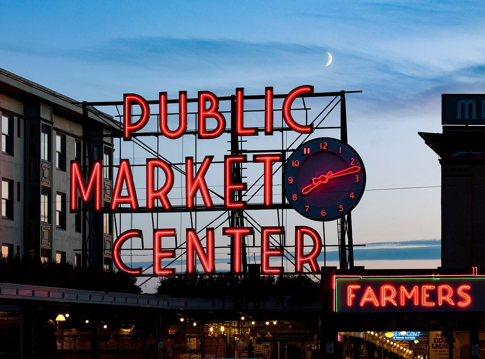 Public Market Center. Pike Place Market. Original image from Carol M. Highsmith&rsquo;s America, Library of Congress…