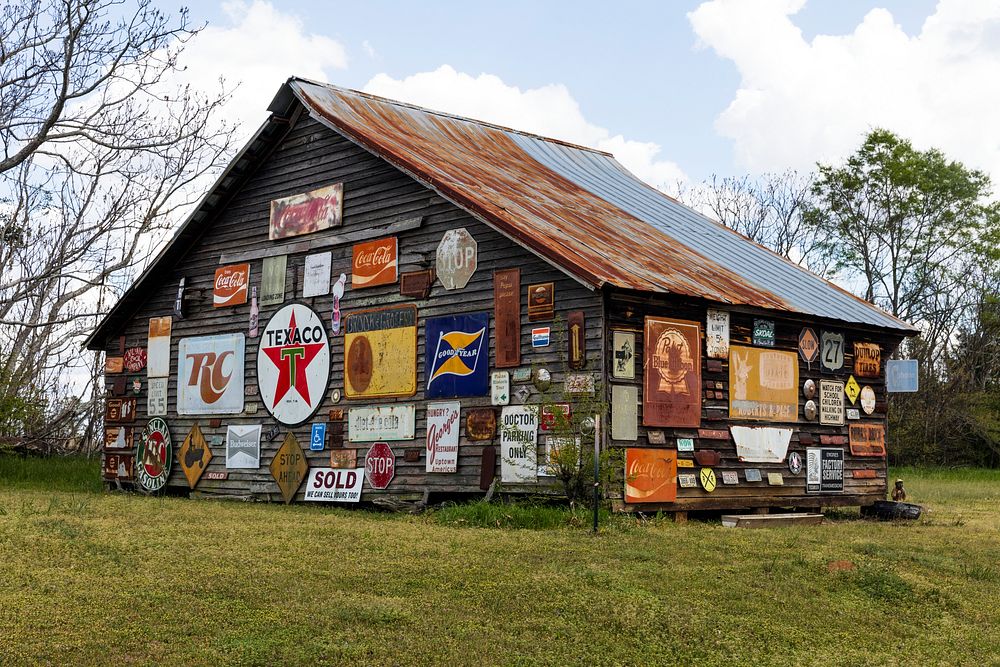 Barn in Sumter County, Georgia. Original image from Carol M. Highsmith’s America, Library of Congress collection. Digitally…