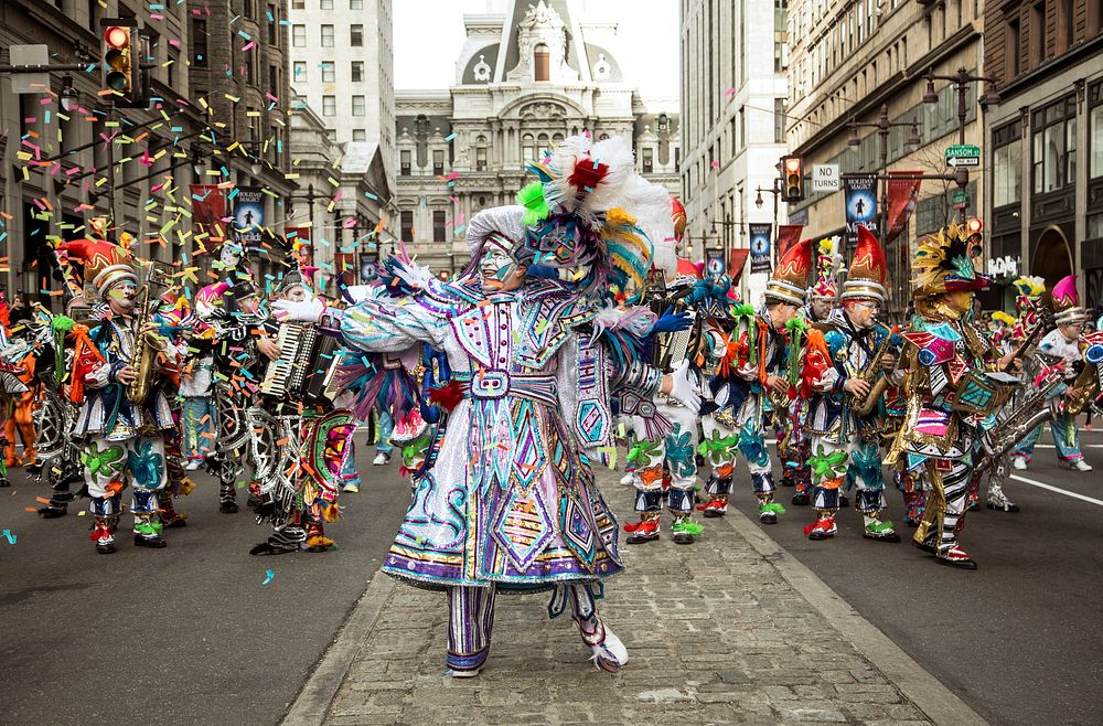 Mummers Parade in Philadelphia, Pennsylvania. Original image from Carol M. Highsmith’s America, Library of Congress…