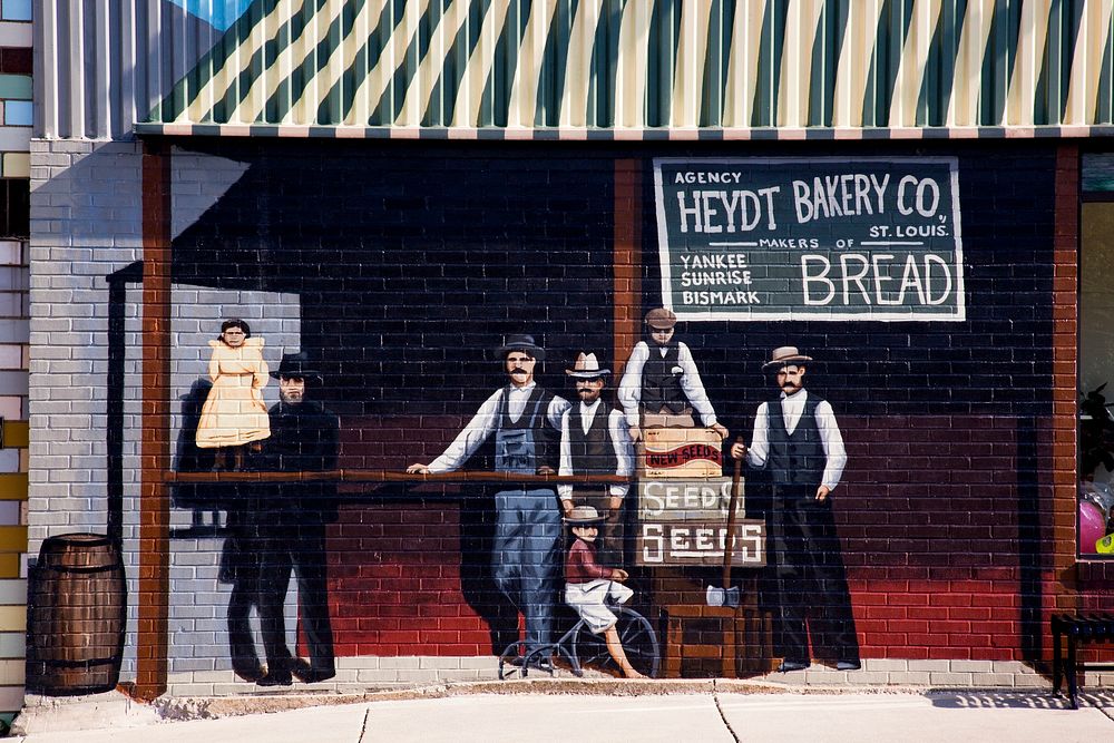 Route 66 Mural City in Cuba, Missouri. Original image from Carol M. Highsmith&rsquo;s America, Library of Congress…