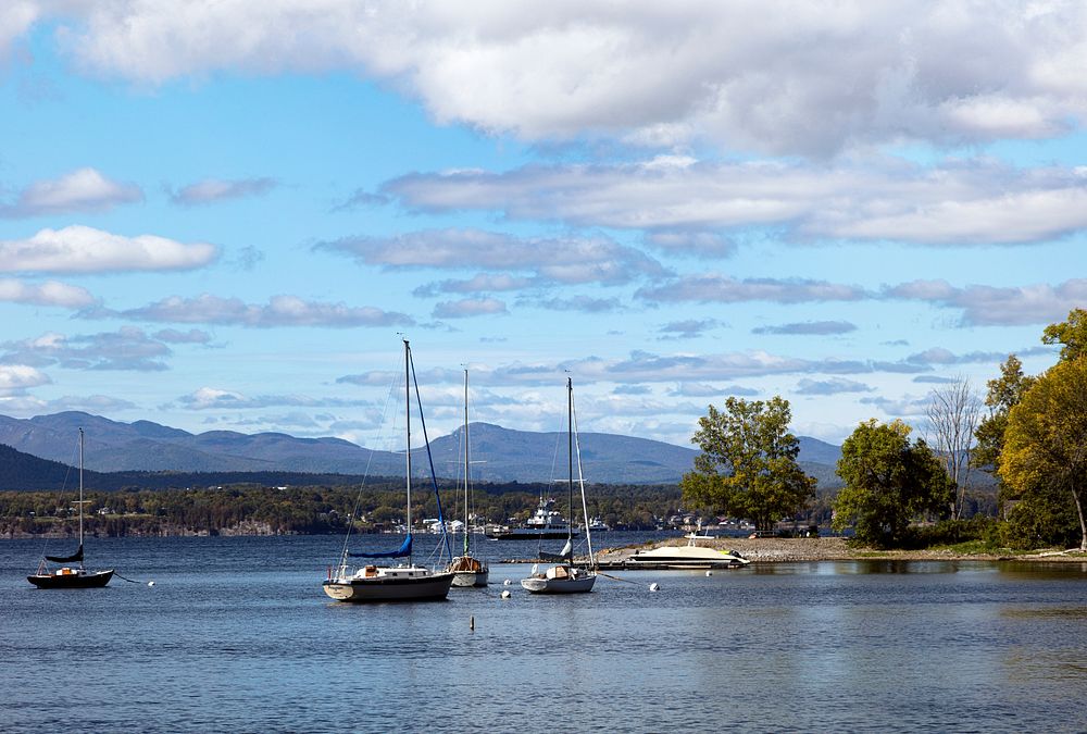 Harbor near Charlotte, Vermont. Original image from Carol M. Highsmith’s America, Library of Congress collection. Digitally…