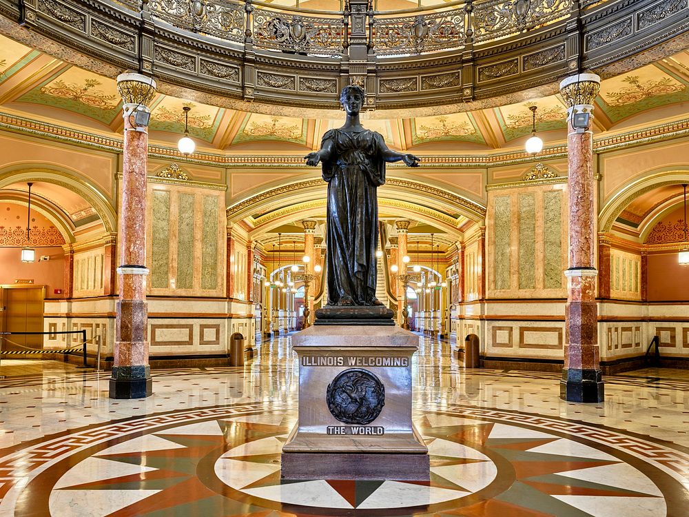 Illinois rotunda of the state Capitol in Springfield. Original image from Carol M. Highsmith&rsquo;s America, Library of…