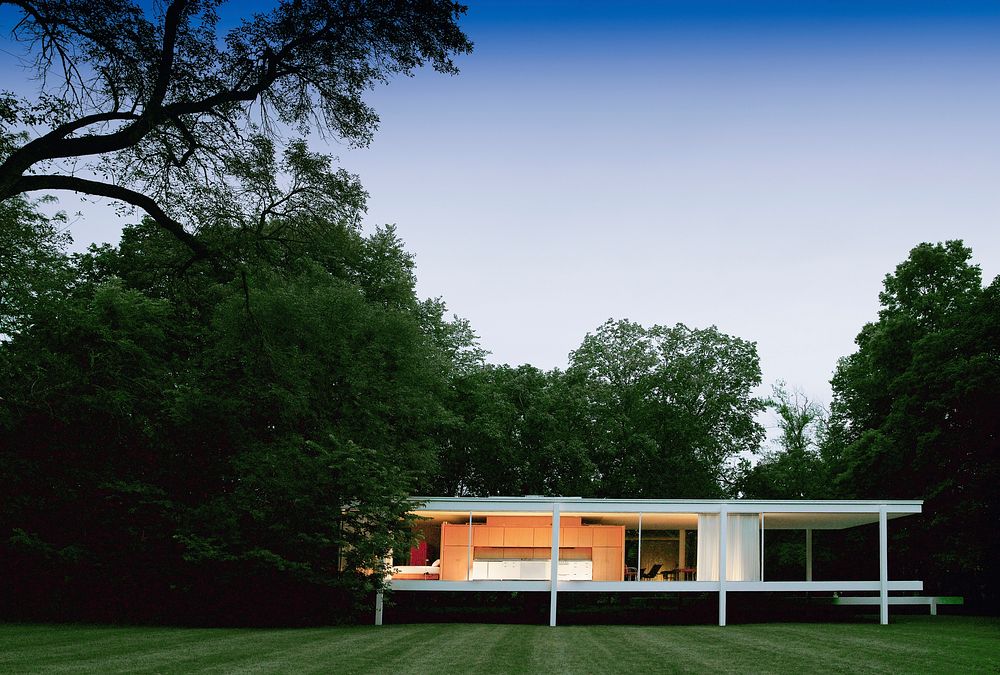 Mies van der Rohe's Farnsworth House in Plano, Illinois, Original image from Carol M. Highsmith&rsquo;s America, Library of…