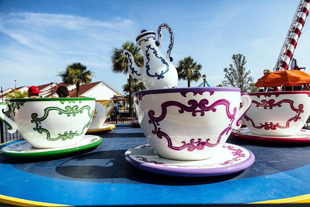 Teacup ride at the Broadway at the Beach amusement in Myrtle Beach, South Carolina. Original image from Carol M.…