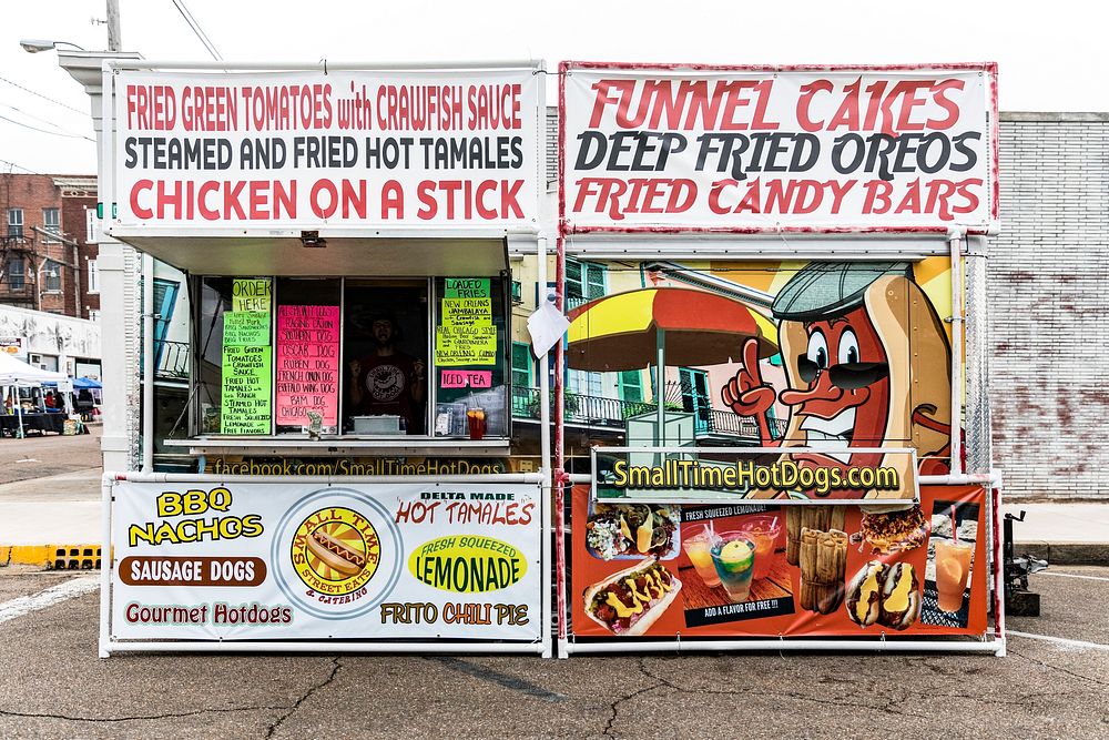 Clarksdale Juke Joint Festival food booth in Mississippi. Original image from Carol M. Highsmith&rsquo;s America, Library of…