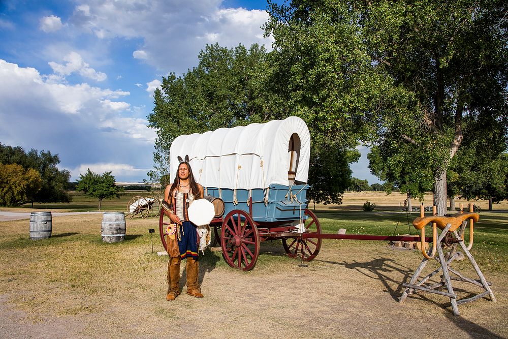 American Indian historical interpreter at Fort Laramie National Historic Site in Goshen County, Wyoming. Original image from…
