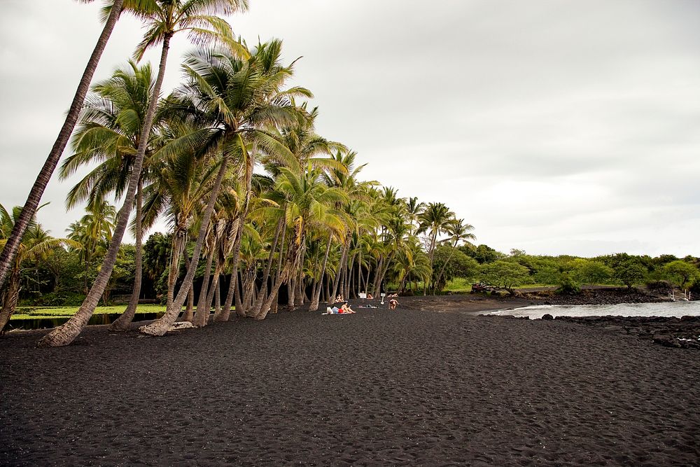 Punalu'u Black Sand Beach on the Big Island in Hawaii. Original image from Carol M. Highsmith&rsquo;s America, Library of…