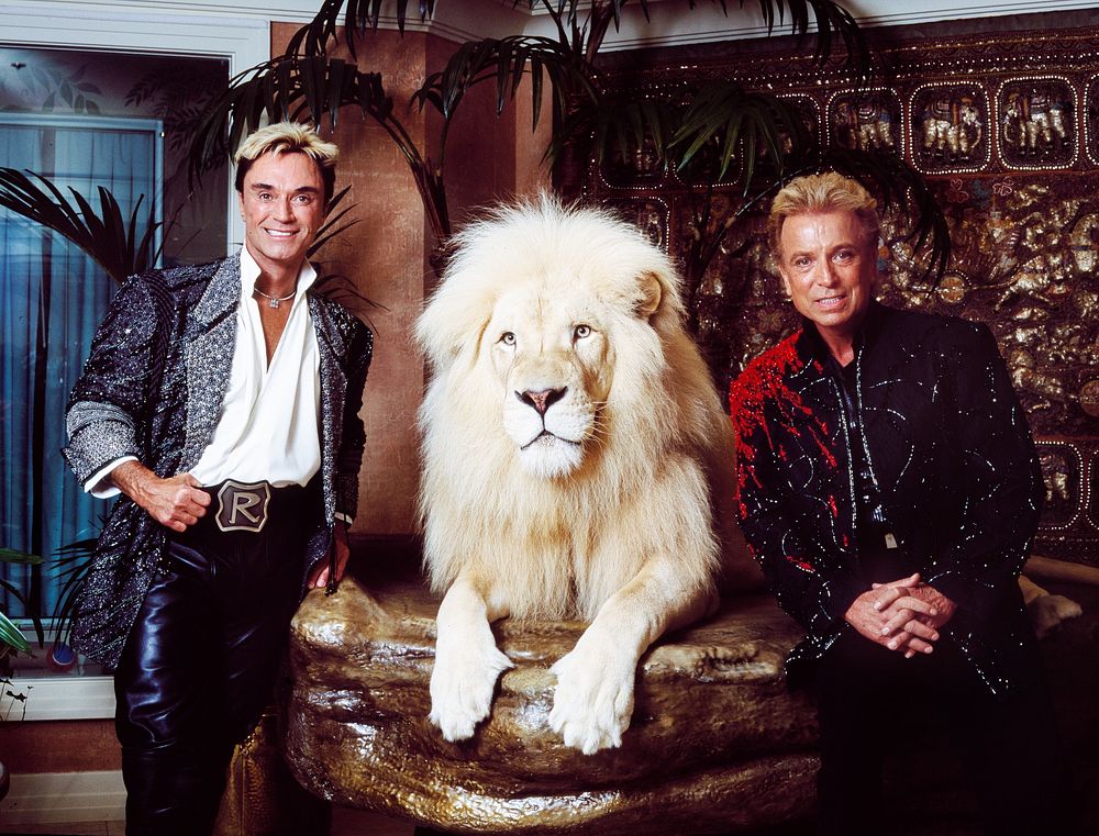 Las Vegas's headlining illusionists Siegfried & Roy. Original image from Carol M. Highsmith’s America, Library of Congress…