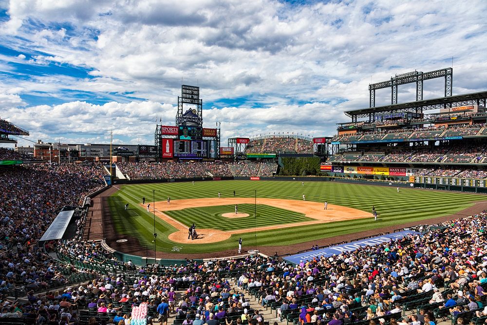 Colorado Rockies major-league baseball game at Coors Field in Denver, Colorado. Original image from Carol M.…