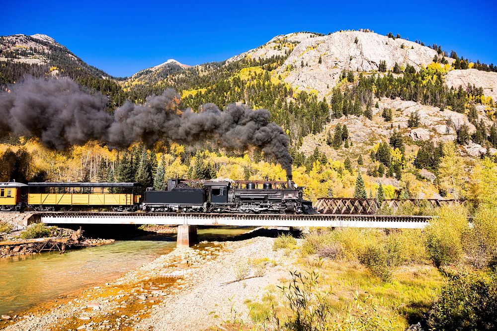 Scenic Railroad on the way from Durango to Silverton, Colorado. Original image from Carol M. Highsmith&rsquo;s America…