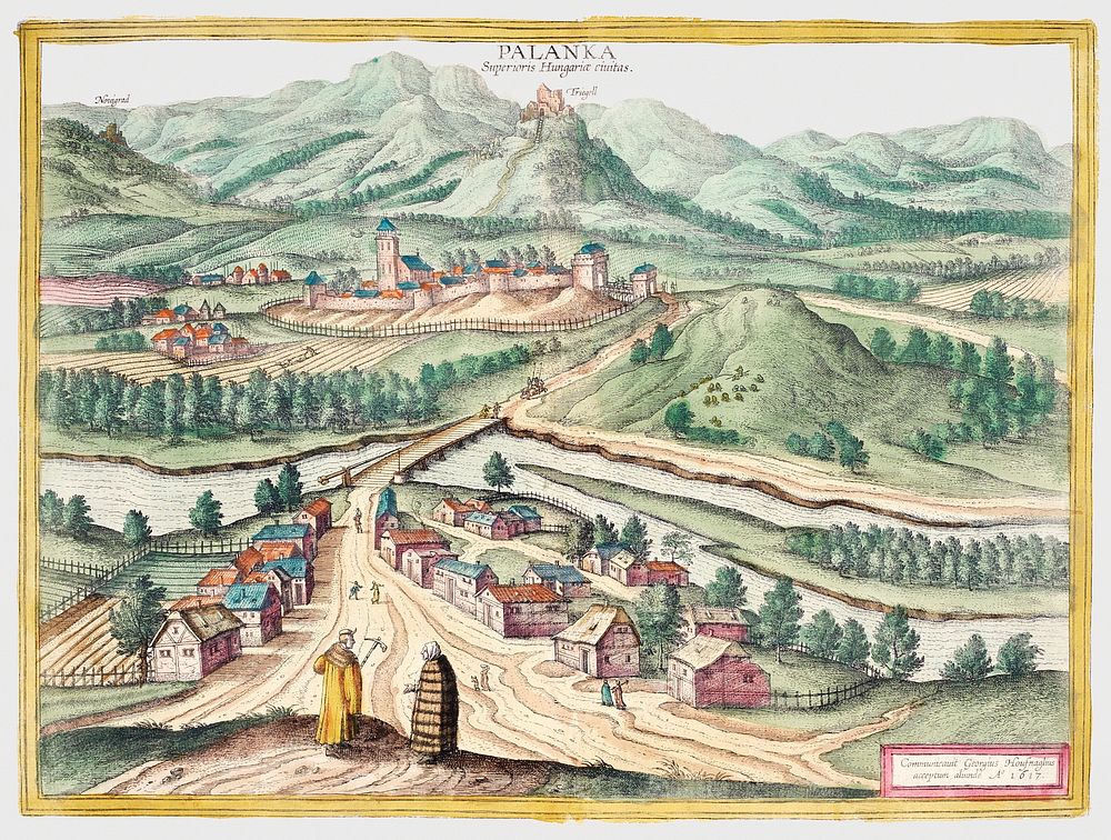 Palanka, Superioris Hungariae Civitas (1617) by Joris Hoefnagel. Original from E-rara. Digitally enhanced by rawpixel.