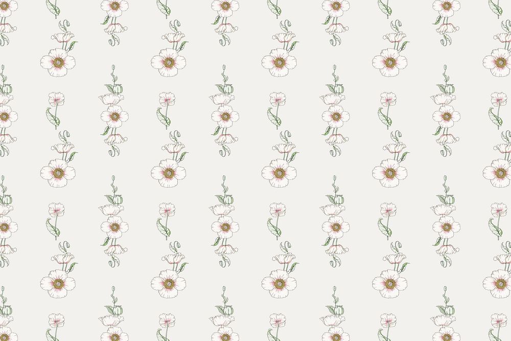 Vintage poppy flower pattern design resource
