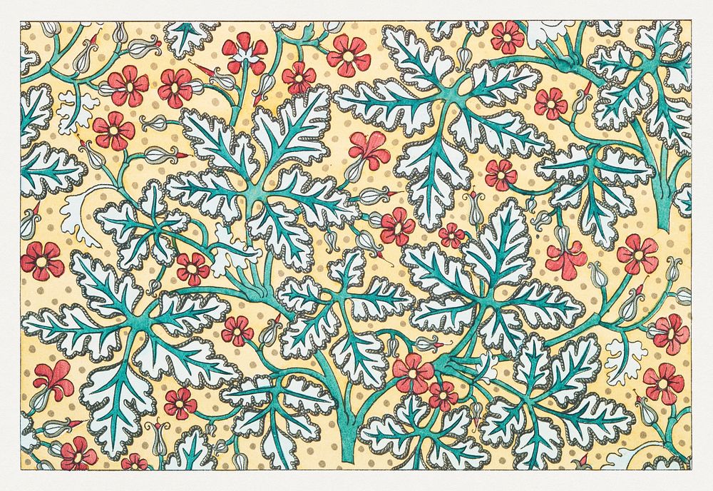 Art nouveau crown imperial flower pattern design resource