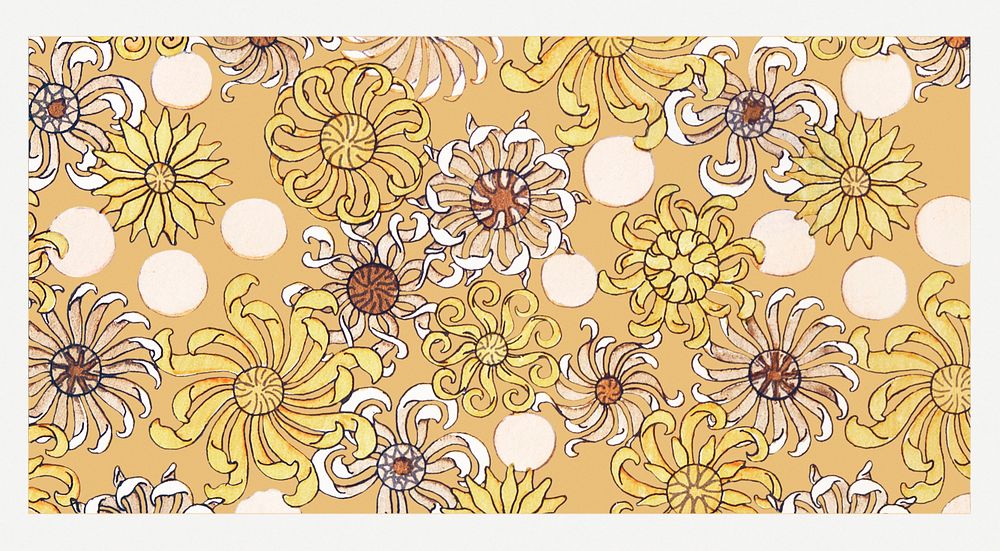 Art nouveau chrysanthemum flower pattern design resource