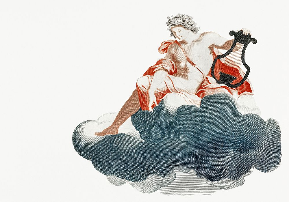 Apollo on the Clouds (1688-1698) by Johan Teyler (1648-1709). Original from Rijks Museum. Digitally enhanced by rawpixel.