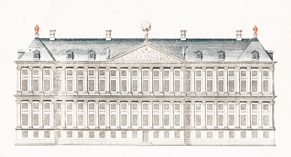 The City Hall in Amsterdam by Johan Teyler (1648 -1709). Original from The Rijksmuseum. Digitally enhanced by rawpixel.